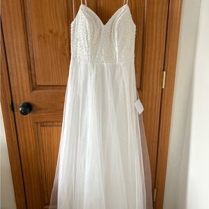 Lulu's White Lace and Pearl Dress